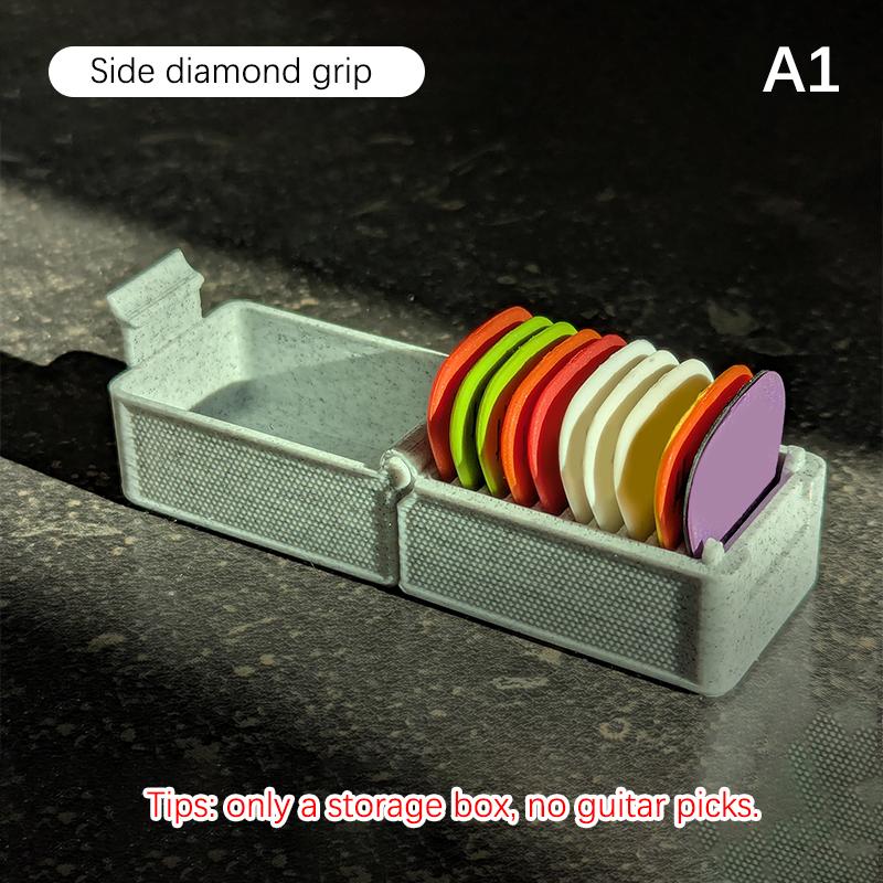 Guitar Pick Storage Box with Slot Organizer, Portable 3D Printed Pick Holder Case