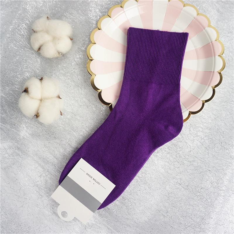 Damen Herbst- und Winter Baumwolle Lockerer Bund Zieht den Fuß nicht Hochrohrsocken