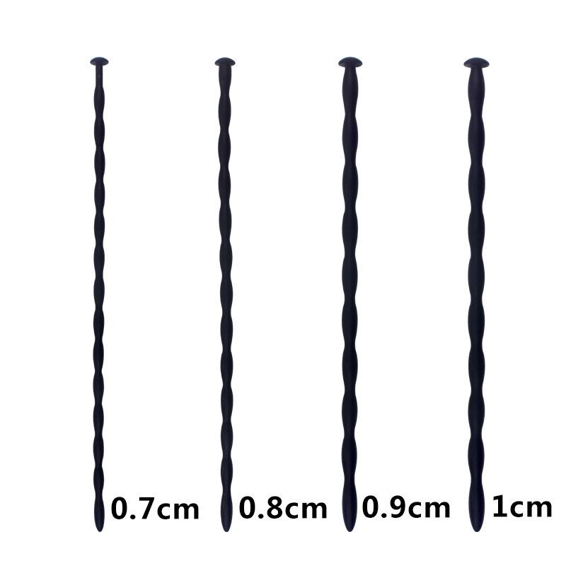 Ribbed Silicone Urethral Sounding Dilator Catheter Stimulator,Penis Plug/ Rod,Urethra Masturbation Men,BDSM Sex Toy,Uretra Beads