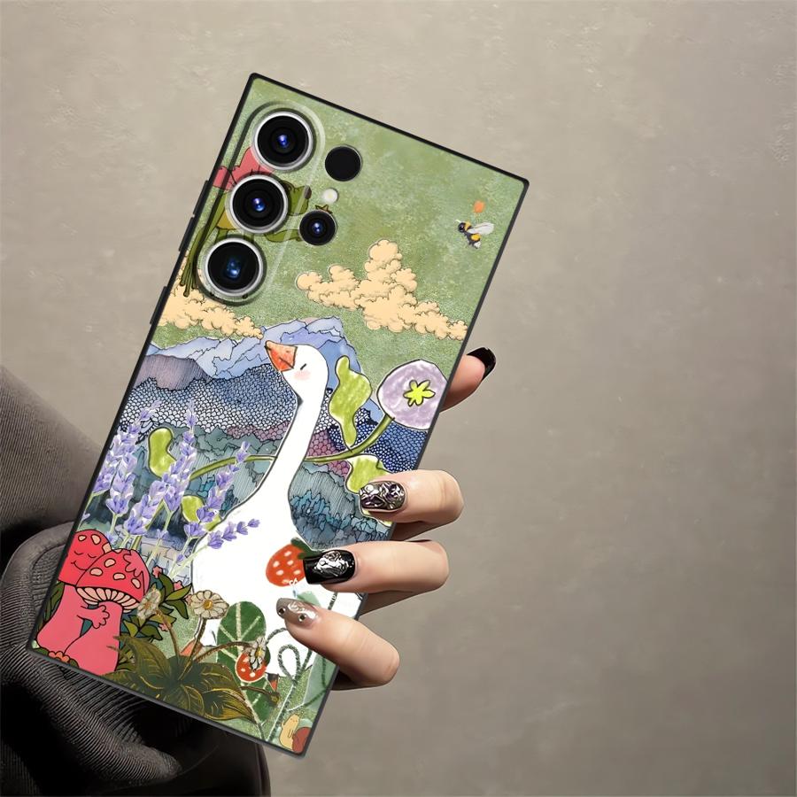 Cartoon Duck Cat Case for Samsung Galaxy S26 Ultra S10 S9 Note 20 8 9 10 S24 S25 Plus S21 FE S20 Ultra S23 Funda Phone Cover