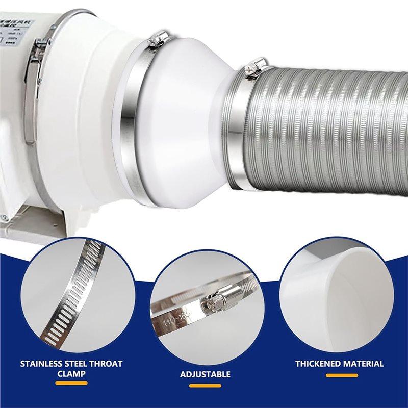A34R Air Duct Reducer Adapter 6 To 4 Inch(2 Set), Duct Reducer Increaser With Hose Clamp HAVC Pipe Connector