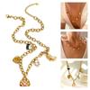 Rhinestones Embellished Love Sachet Charm Necklace Stainless Steel Clavicle Chain Fashion Jewelry Accessory