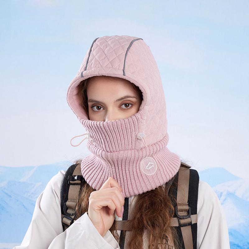 Winter Hat Mask Scarf All-In-One Hat Men's Velvet Warm Pullover Hat Women's Outdoor Cycling Ear Protectors Bomber Hat