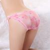 Kawaii JK Lolita See Through Lace Bow Tie Panties Women Floral Low Waist Temptation Underwear Knickers