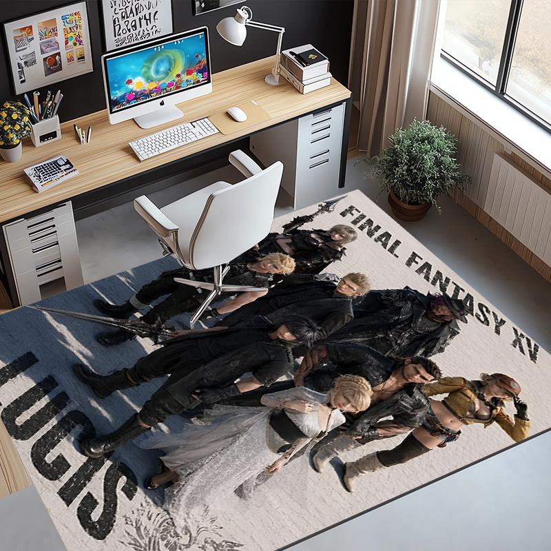 Final Fantasy Pattern Rug, Indoor/Outdoor Mat, for Picnic, Gameroom, Bedroom, Office, Living Room, Home Decor Carpet, Birthday Gift