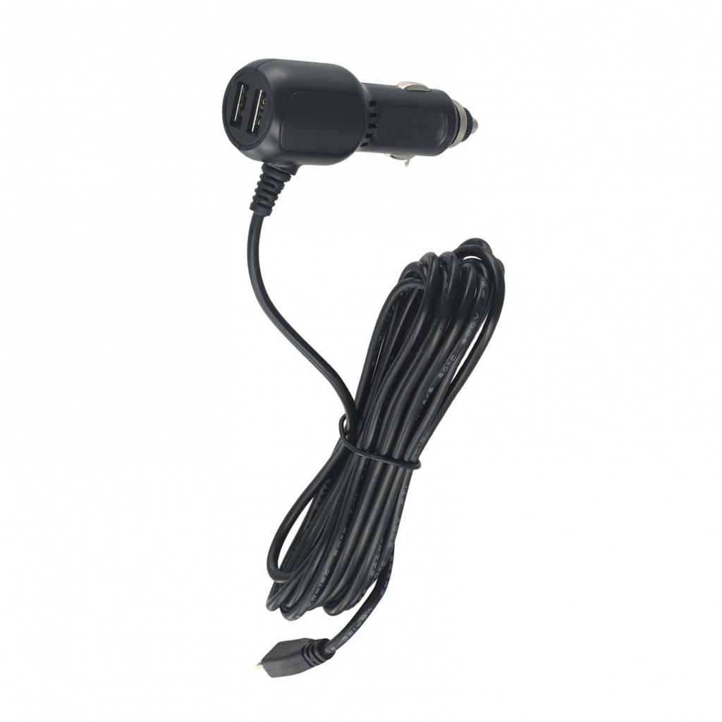 High Quality Dual Port Car Charger and 11 5ft Cable for Dash Cams