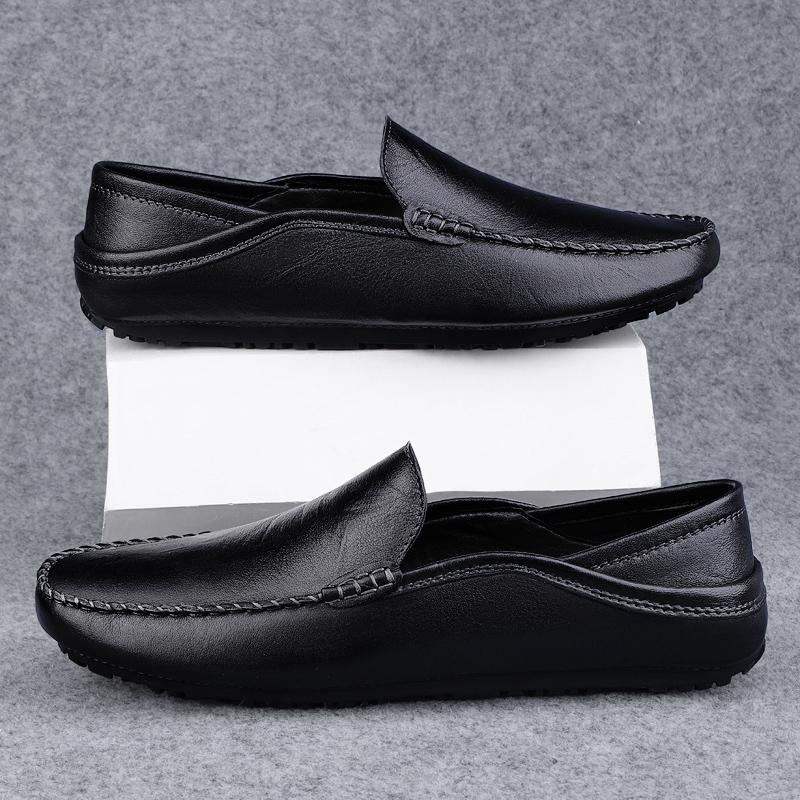 Fashion Casual Leather Men Formal Dress Footwear Slip On Office Man Business Shoes Wedding Party Loafers Breath Driving Shoes Moccasins