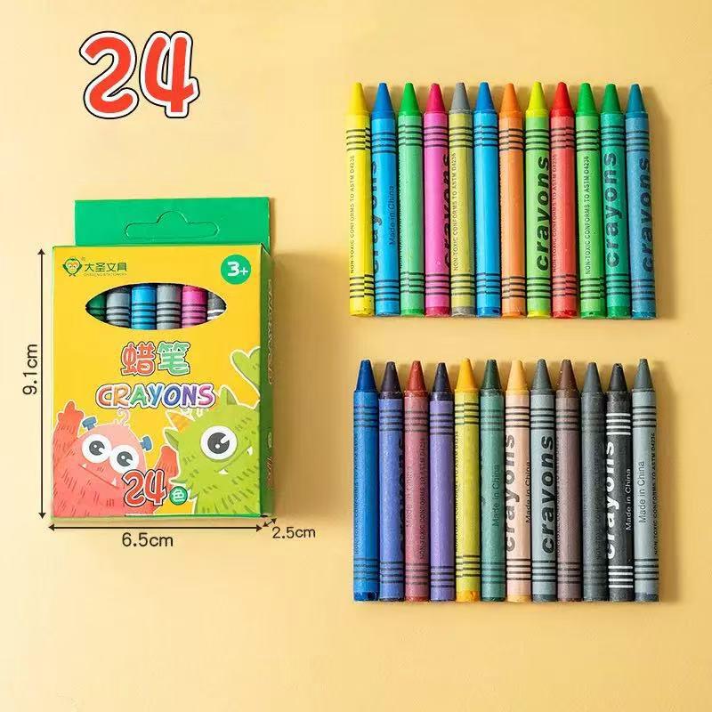 8/12/24Colors Wax Crayon Do not Dirty Hands Washable Crayons Drawing Painting Crayon Sticks Colored Wax Crayons Art Supply