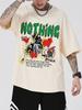 Jungs Slogan & Totenkopf Grafik T-Shirt – Ausgefallenes Streetwear T-Shirt, Dunkle Ästhetik