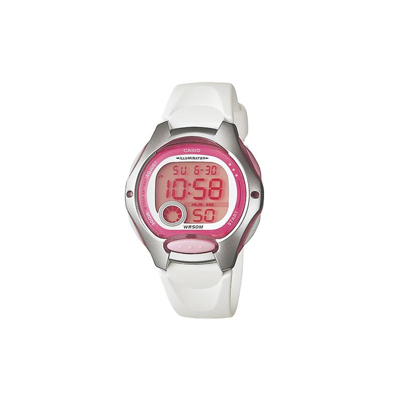 

Casio DIGITAL Series-Disc Streamlined Contrast Color Ten Years Power LCD Quartz Movement Resin Strap Japanese and Korean Watch Women’s LW-200-7AVDF рожевий