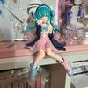 Hatsune Miku Blue Hair Anime Figure Sakura Flower Wedding Dual Style Statue Collectible Ornament Fans Collection PVC for Poseable Articulated Scale
