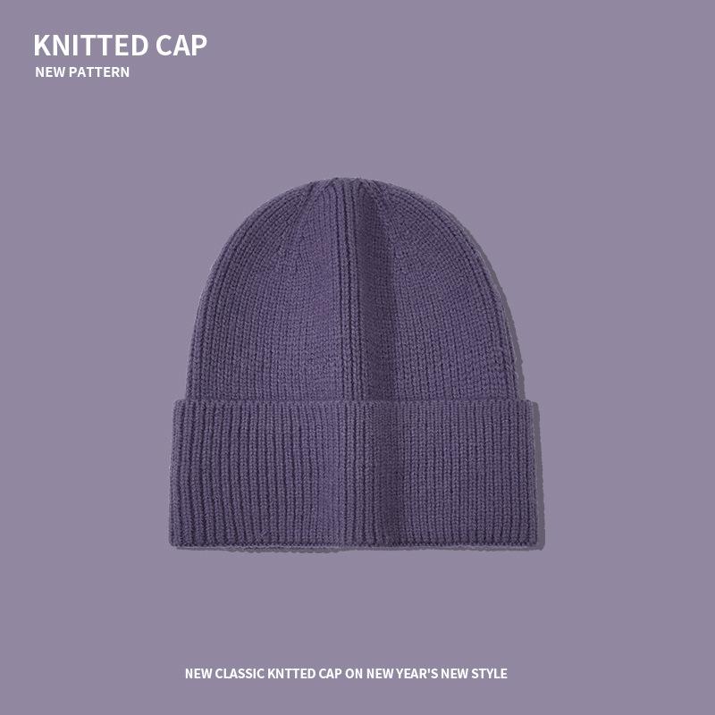 Jasna deska dzianinowa czapka męska jesienno-zimowa duży obwód głowy czapka na głowę chroniąca przed zimnem ciepła ochrona uszu pokaż twarz mała wełniana czapka damska