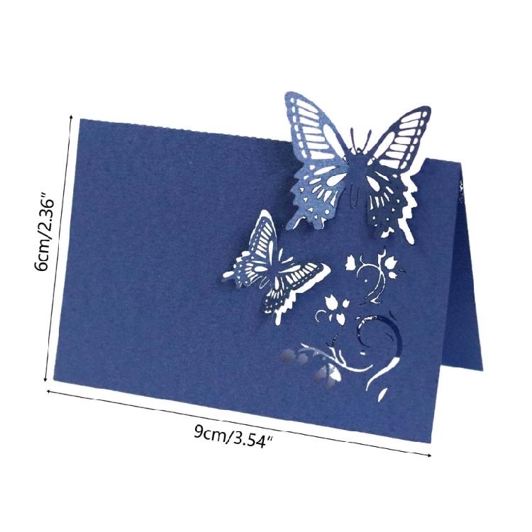 Wedding Name Cards 100PCs Hollow Butterfly Cut Design Card for Weddings Banquets