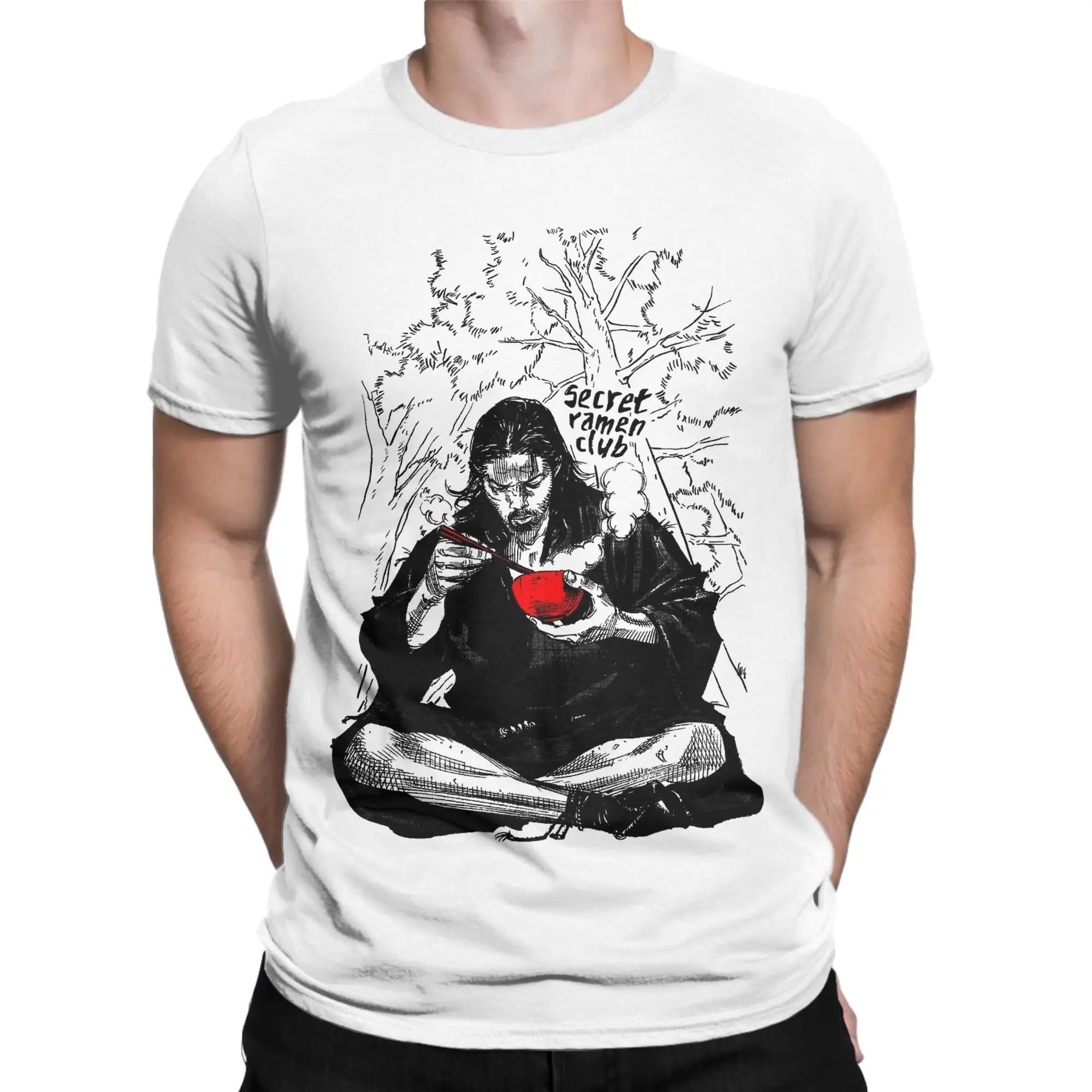 

Men Vagabond Miyamoto Musashi Secret Ramen Club T Shirts Cotton Clothes Vintage Short Sleeve Crewneck Tees Summer T-Shirts S чёрный