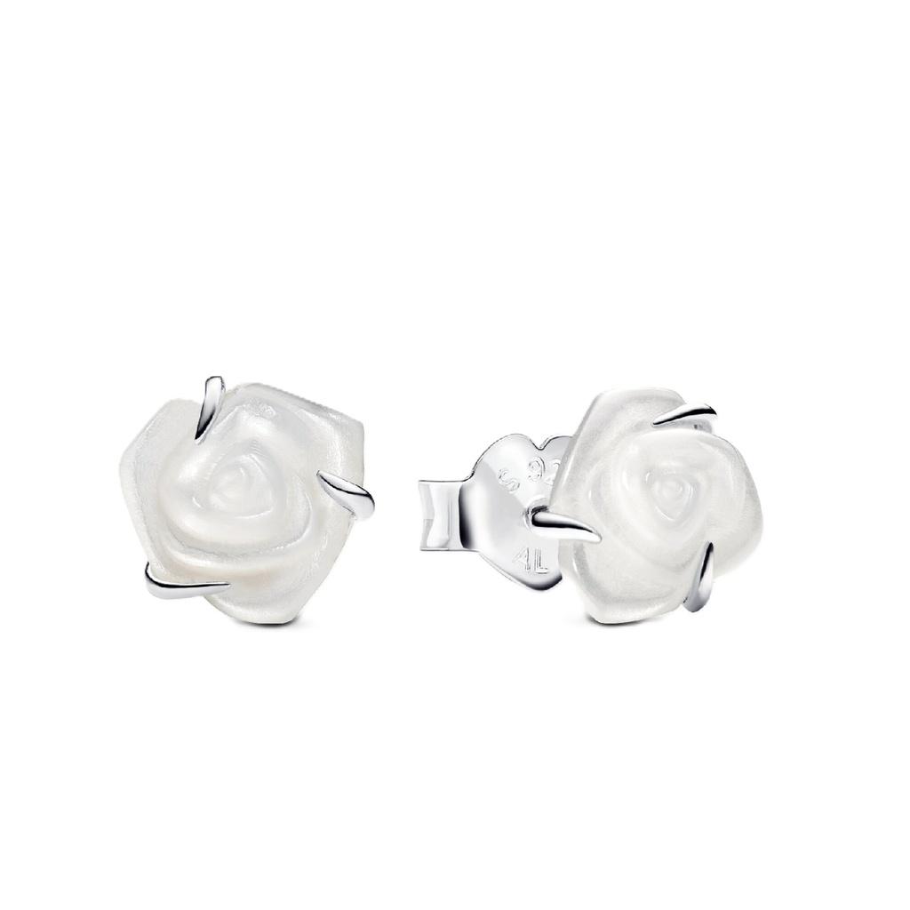 

Pandora White Rose In Bloom Stud Earring With White Bioresin P-293209C01 For Women