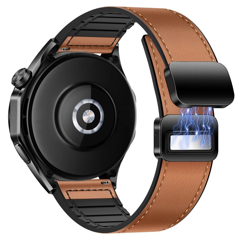 22mm 20mm Skórzany+Silikonowy Pasek do Huawei Watch GT6/GT5/Pro GT4 3 Pro 46mm Sportowa Opaska na Nadgarstek dla Samsung Galaxy Watch 7 6 5 Pasek