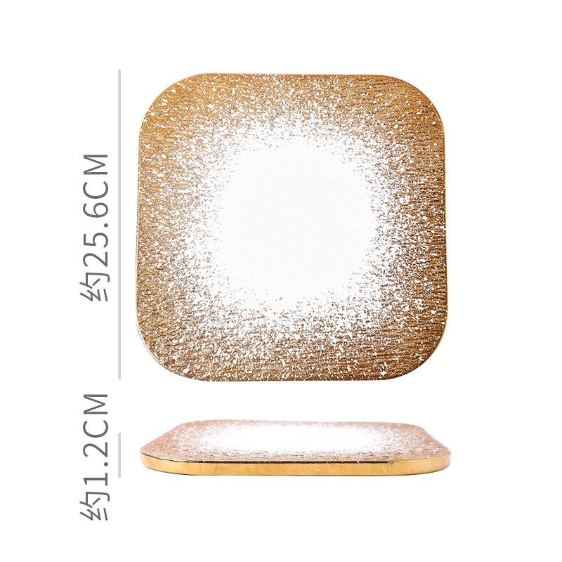 Farfurie ceramică creativă cu model de piatră mată aurie, farfurie pentru friptură, farfurie pentru desert, farfurii pentru sushi, bucătărie moleculară, veselă pentru hotel