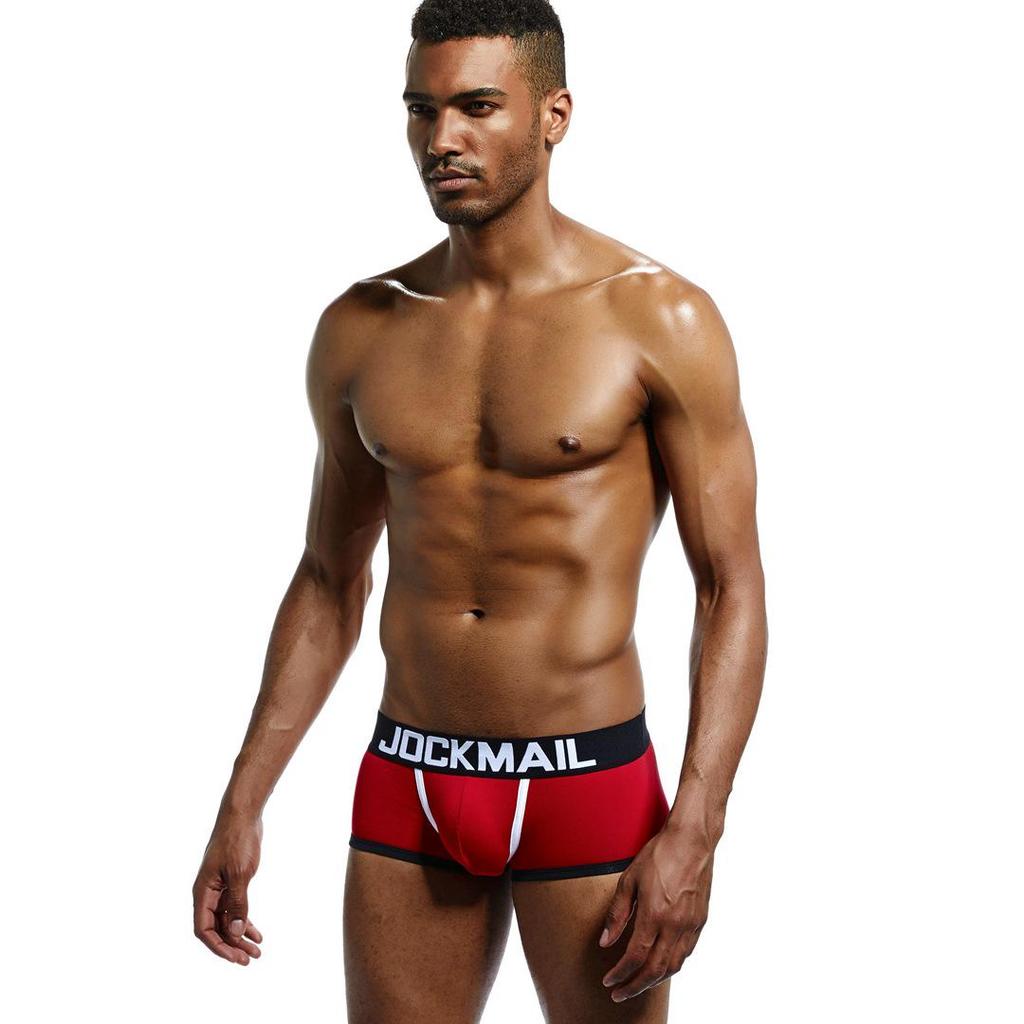JOCKMAIL Boxer Briefs en Coton Pur pour Homme Dégageant les Fesses