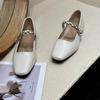 Miękka podeszwa obcas kwadratowa główka buty Mary Jane damskie 2025 wieczorowe nowe pojedyncze buty niska spódnica jesień retro mały delikatny wiatr