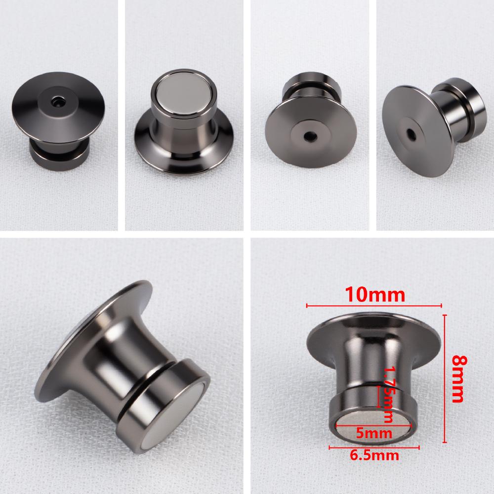 10Pcs Magnetic Clasp Brooch Locking Pin Backs Metal Pin Back Locking Pin Keepers Locking Clasp DIY Brooch Badge Jewelry Making