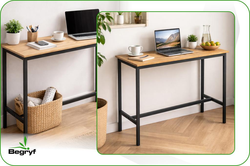 Stół Wąski Dąb Loft Do Kuchni Jadalni Stolik Industrialny Konsola 100X40X90 Begryf