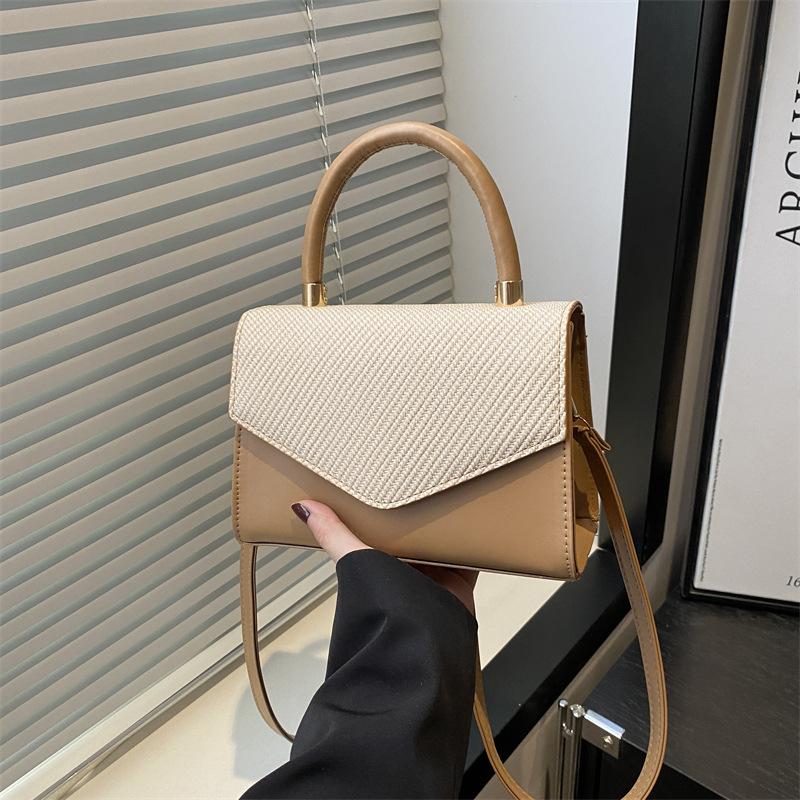 

Fashion versatile high-end texture temperament solid color handbag spring and summer new commuter shoulder messenger bag хакі