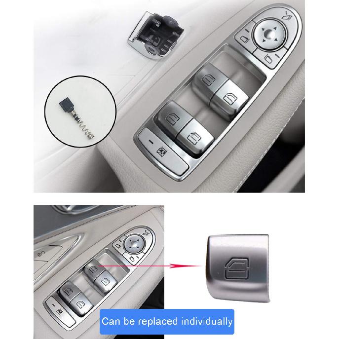 TTCR-II Interior Window Glass Lift Switch Button for Mercedes C Class W205 2015-2021 and GLC Class 2016-2022, 1 Pc Front Left Window Control Power