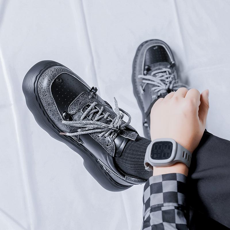 Casual Derby Thick Soled Shoes Fashion Designer Style Leisure Outdoor Party Handsome Youth Shoes for Daily Streets Versatile
