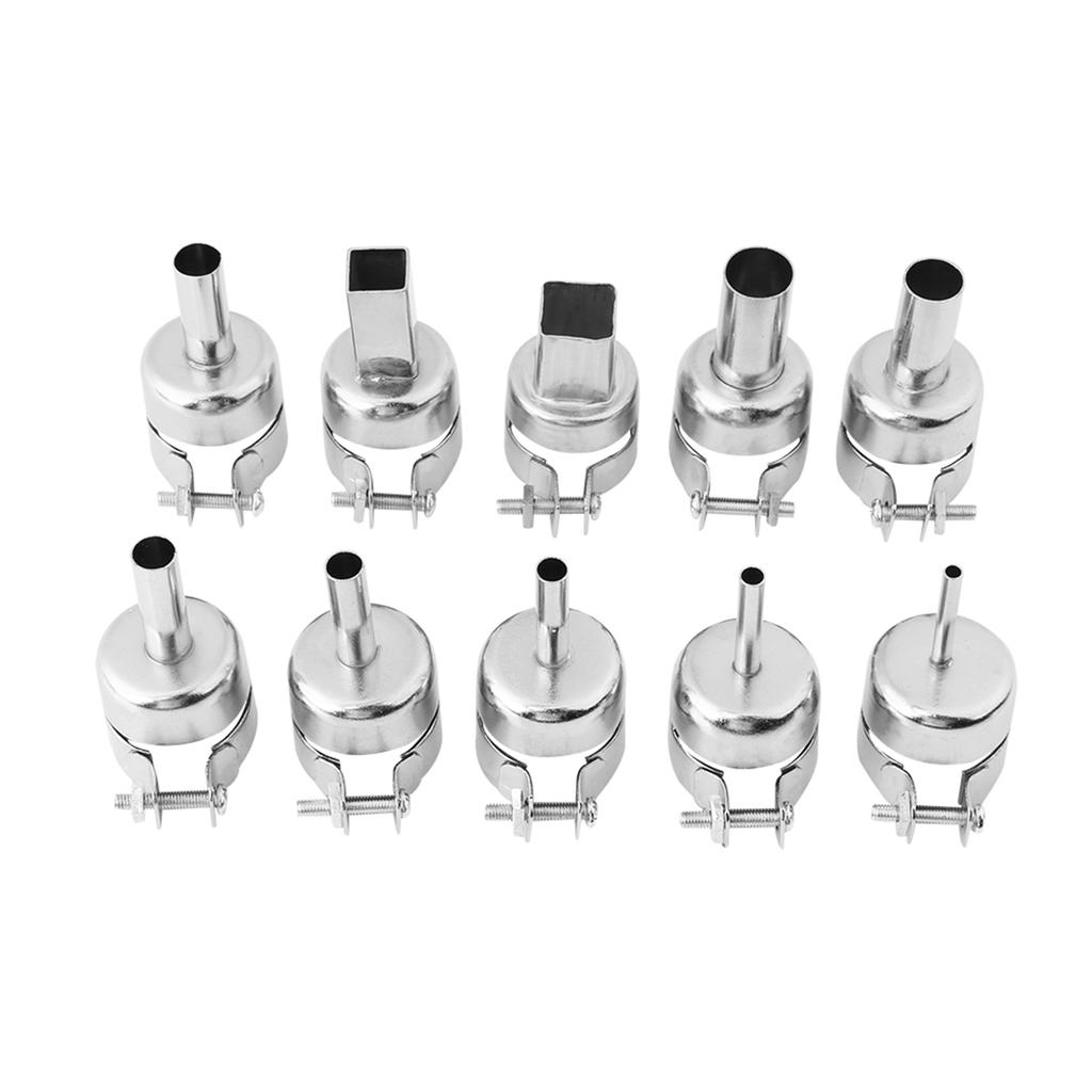 10pcs Set Heat Gun Nozzles Kits For Hot Air Soldering Station Repair Tools