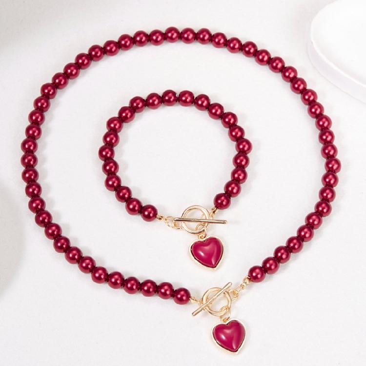 Fashionable Imitation Pearls Necklace Fashion Jewelry Beads Bracelet Adjustable Chain Necklace Present for Fashion Lover