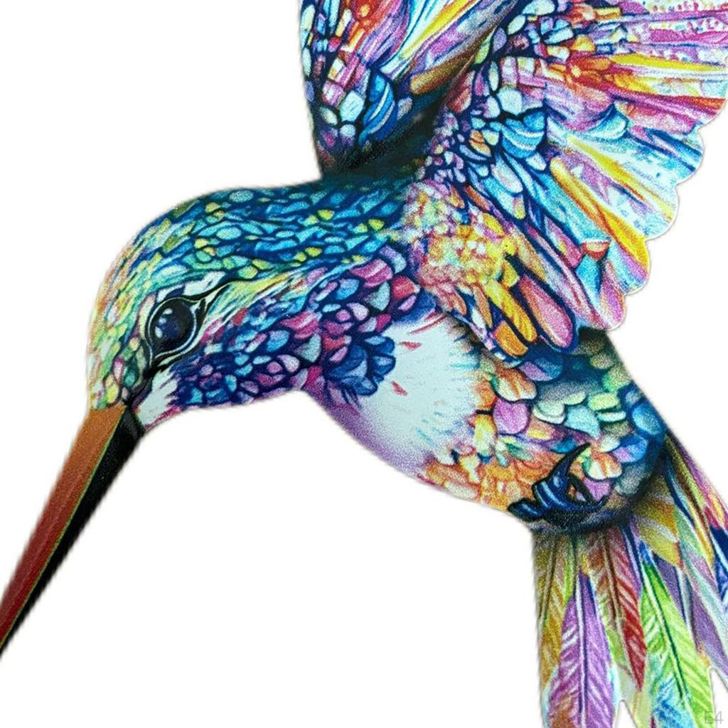 Hummingbird Metal Wall Art Decor Crafts Colorful Ornament Hanging Decoration for Hallway