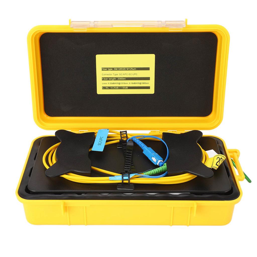 SC SC UPC 2KM OTDR Launch Cable Waterproof Portable Launch Cable Box for SM 1310 1550nm Single Mode Cable
