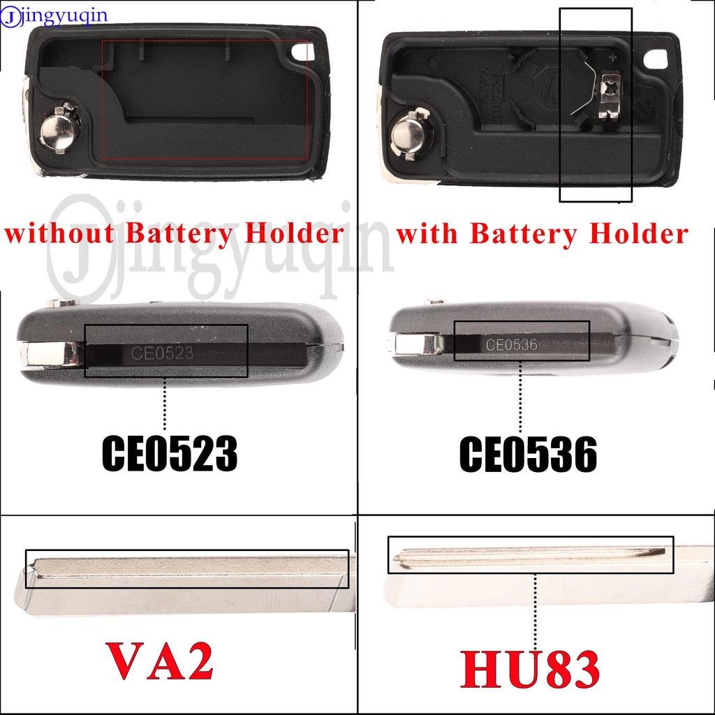 Guscio Chiave Auto Pieghevole Modificato Jingyuqin Ce0536/0523 Hu83 Va2 Per Peugeot 107 207 307 407 306 308 408 508 Citroen C2 C3 C4