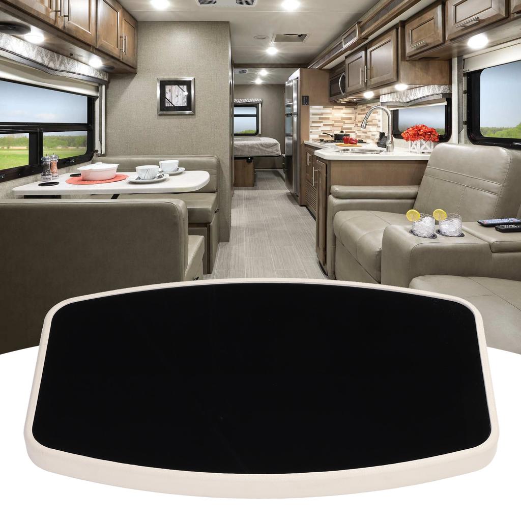 600 X 380mm Boat Table Top Square Acrylic Mirrored Black Finish Water Resistant Stylish Look Dinning Table Top for RV Campervan