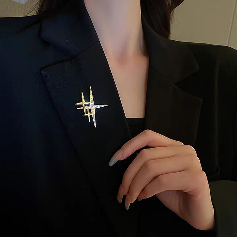 Simple Personality Star High-End Sense Brooch Cute Trendy Design Corsage Pin For Evening Banquet Suit Emblem Jewelry