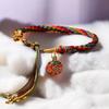 Colorful Knitting Bracelet With Pendant Temperament Versatile Wristlace Birthday Christmas Gift