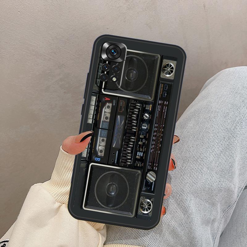 

Retro Black Boombox For Xiaomi Redmi Note 13 10 12 11 14 15 Pro Plus Case Cover For Redmi 15 13C 12C 14C 10C 15C Redmi 15C 5G
