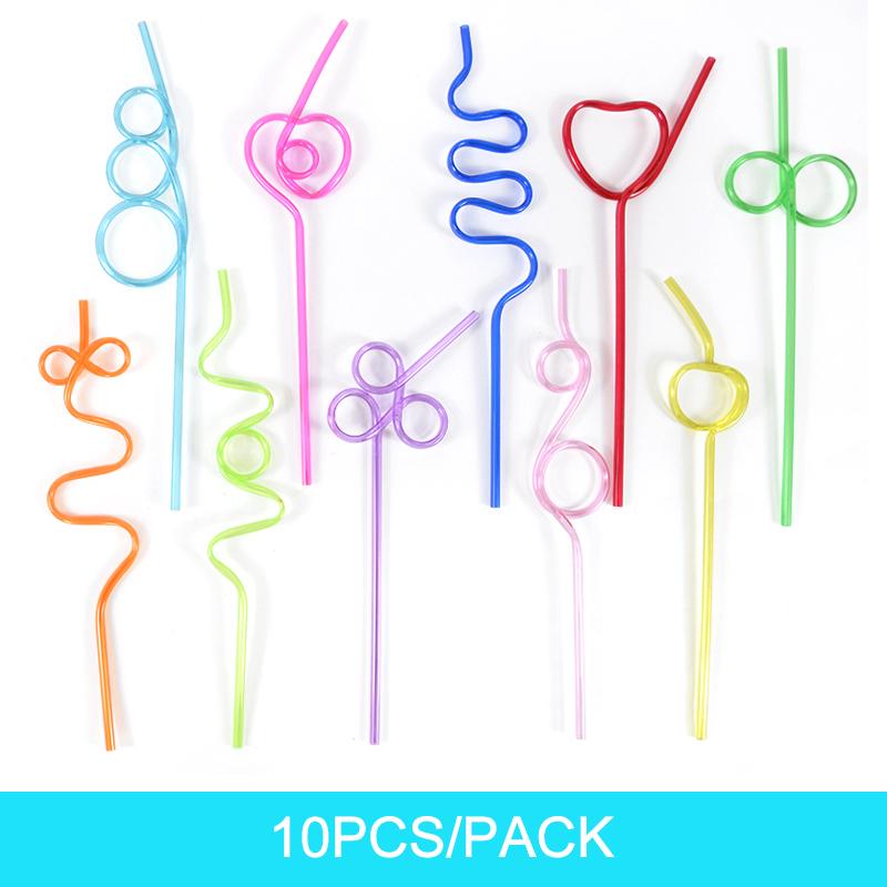 

10/20pcs Creative Drinking Straws Plastic Unique Drink Tube Kids Birthday Party Supplies Novelty Toy Gift Bar Wedding Decoration