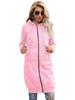 2023 Autumn/Winter Women's Casual Hooded Mid-Length Loose Plain Sweatshirt