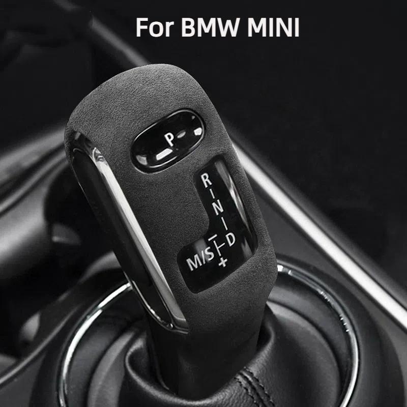 For BMW MINI F55 F56 F54 F60 F57 2018 2024 Leather Car Gear Shift Knob Cover Suede Gears Shifter Cap For BMW MINI