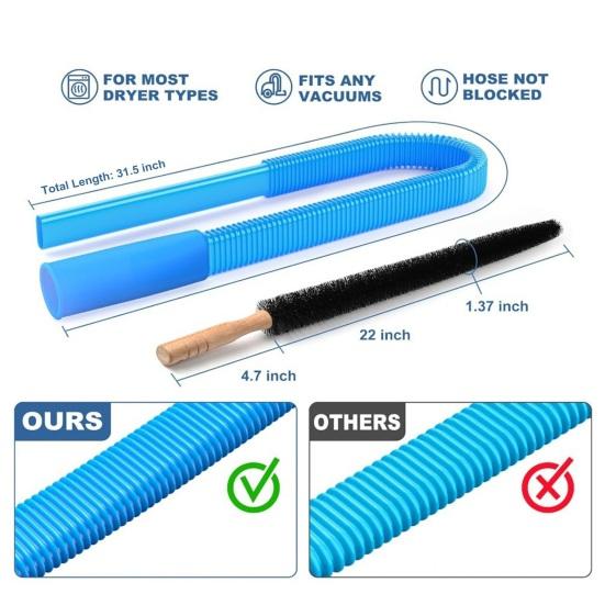 Kit de Curățare a Grilei Uscătorului cu Perie Flexibilă din Kapok pentru Scame, Cap de Aspirator pentru Praf din Conducte, Instrument de Curățare cu Rază Lungă