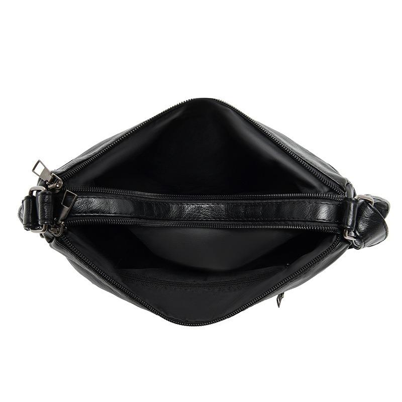 Retro Leather Bag Women's New Fashionable Large-capacity Middle-aged Mother Bag Light Casual Messenger Bag Women