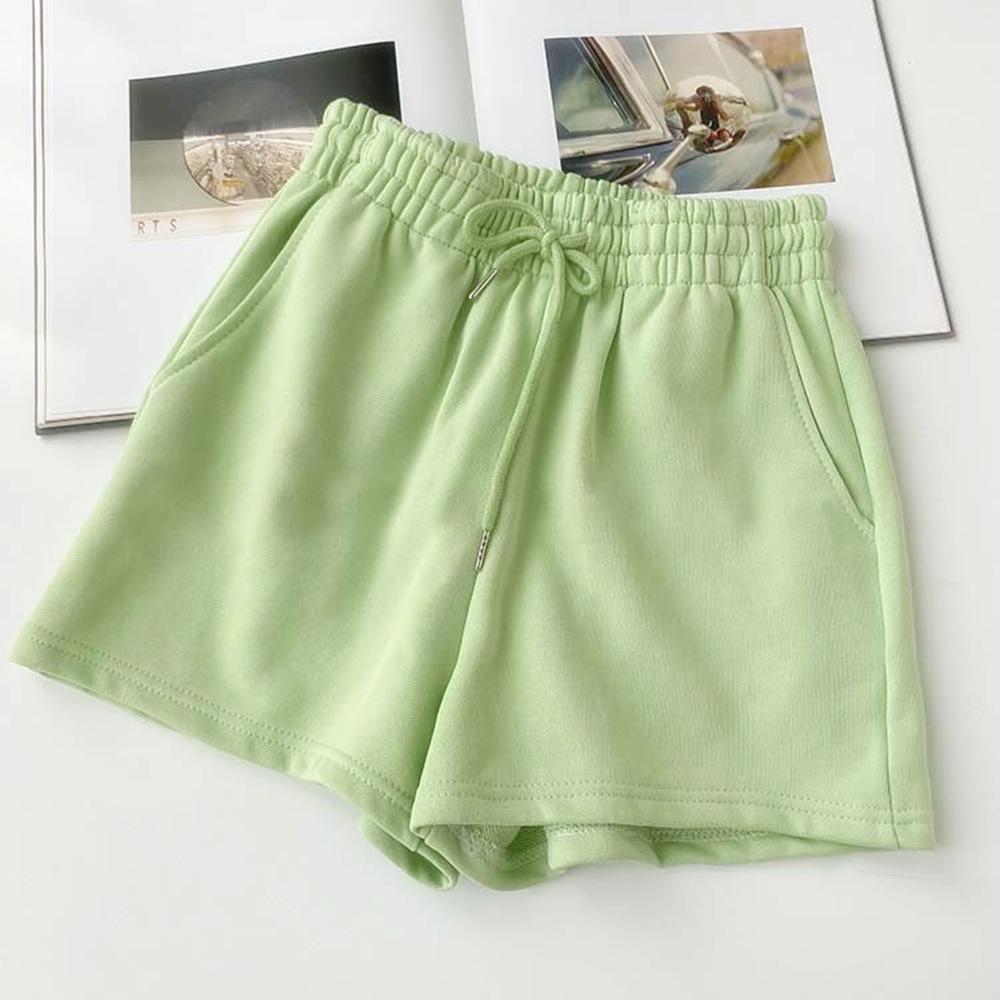 Shorts de Pierna Ancha de Color Sólido de Cintura Alta para Mujer de Verano – Tallas Grandes, Ligeros, Corte Holgado, Estilo Deportivo Casual