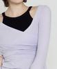 Debiweeo Asymmetrical Wrap Long Sleeve Devi-T0141-Lavender