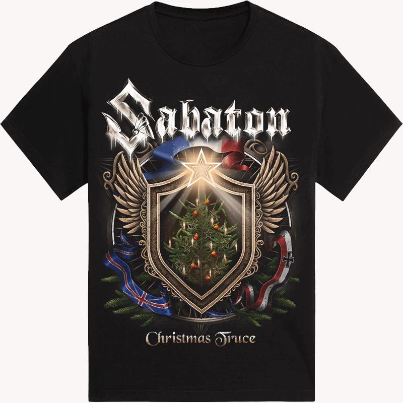 Merry Christmas Sabaton Band Short Sleeve Cotton Black S-5XL T Shirt US058 2XL