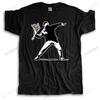 Hot Sale Unisex Streetwear T Shirt Cotton Tshirt Unisex Flower Thrower Banksy Panda Guns Urban Art Funny Summer Top Tees Unisexs Tshirt