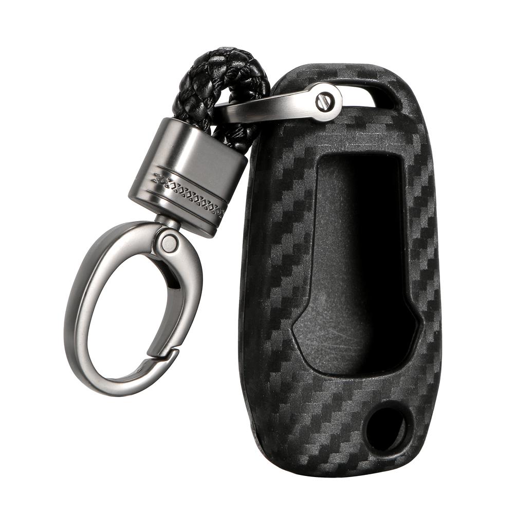 2 3 Button Car Key Case Cover for Ford Everest Explorer Edge Focus Kuga Carbon Fiber Patten Soft Silicone