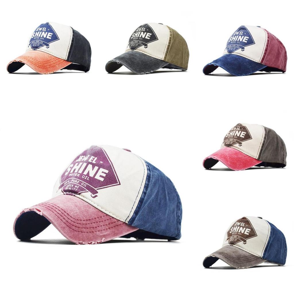 European And American Style Baseball Cap Unisex Adjustable Cotton Sun Hat With Letters Pattern