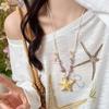 High-end Blue Starfish Collarbone Chain Contrast Color Exquisite Neck Pendant  Summer