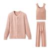 Womens Soft Fleece Pajama Set Long Sleeve Top Pants Warm Cozy Sleepwear Fall Winter Home Or Light Outdoor Wear